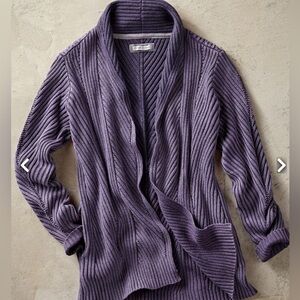 NWT Carbon2Cobalt, Women’s Aster Cardigan in Aubergine, size Large.